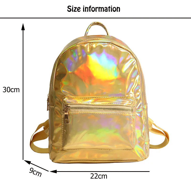 Vasaros mažas holograma lazerio kuprinė moteris studentų PU poilsinių kelionių daypack atsitiktinis spalvotų pagalvių mokyklos mergaičių mochila