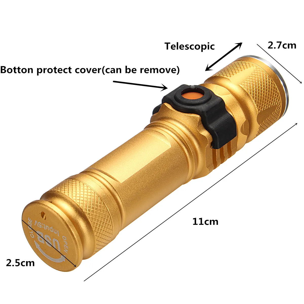 T6 USB Įkraunamas LED Žibintuvėlis 10X Teleskopinis priartinimo Galia Darbo Vietoje Šviesos Lempos