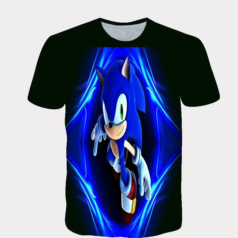 Vasarą Naujos Sonic the Hedgehog 3D Atspausdintas Marškinėliai Berniukams Animacinių filmų t-shirt Viršūnes Berniukai Streetwear Drabužius Paauglys Vaikų Viršūnės