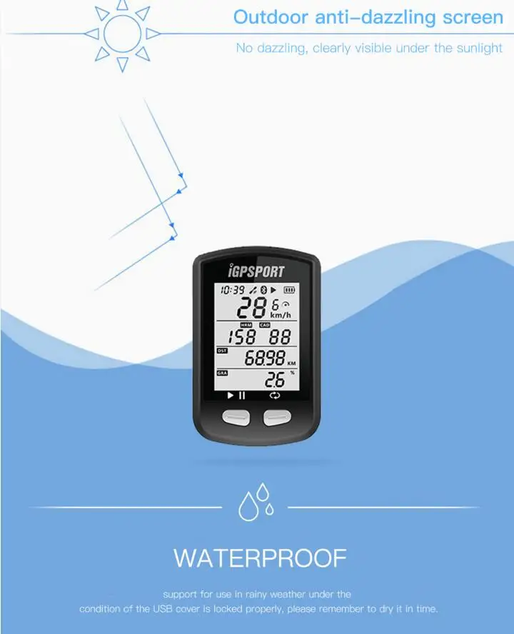 IGPSPORT IGS10 Mtb Dviračio Kompiuteris GPS Vandeniui IPX6 ANT+ Belaidžiai Dviračių Spidometras Dviratį Skaitmeninis Chronometras Priedai