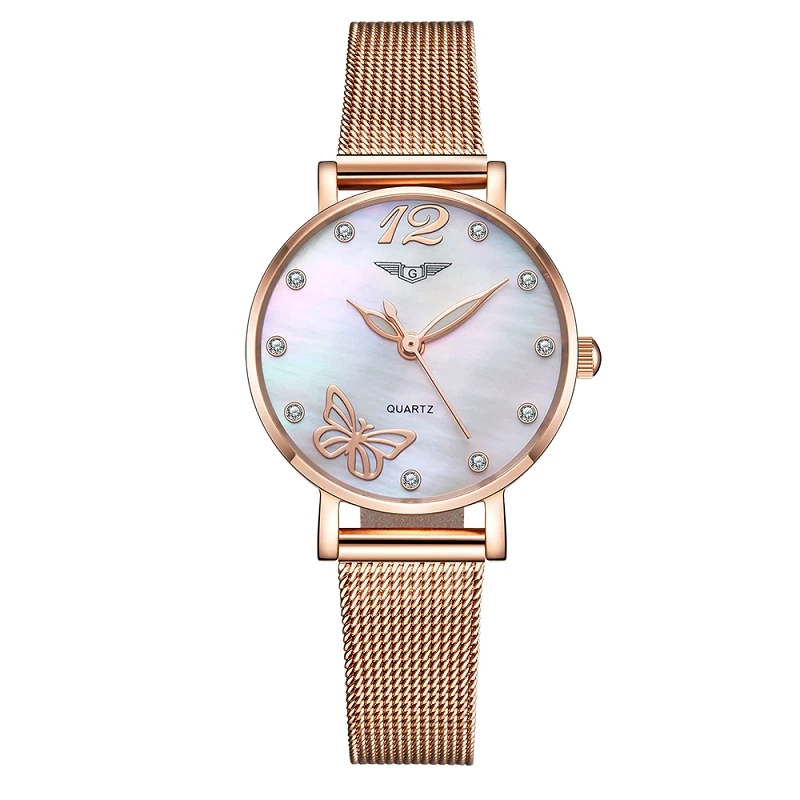 Reloj Mujer GUANQIN Prabangos Prekės ženklo Moterų Laikrodžiai, Aukso Visiškai Plieno Apyrankė Kvarco Žiūrėti Moterų Mados Laikrodis Relogio Feminino