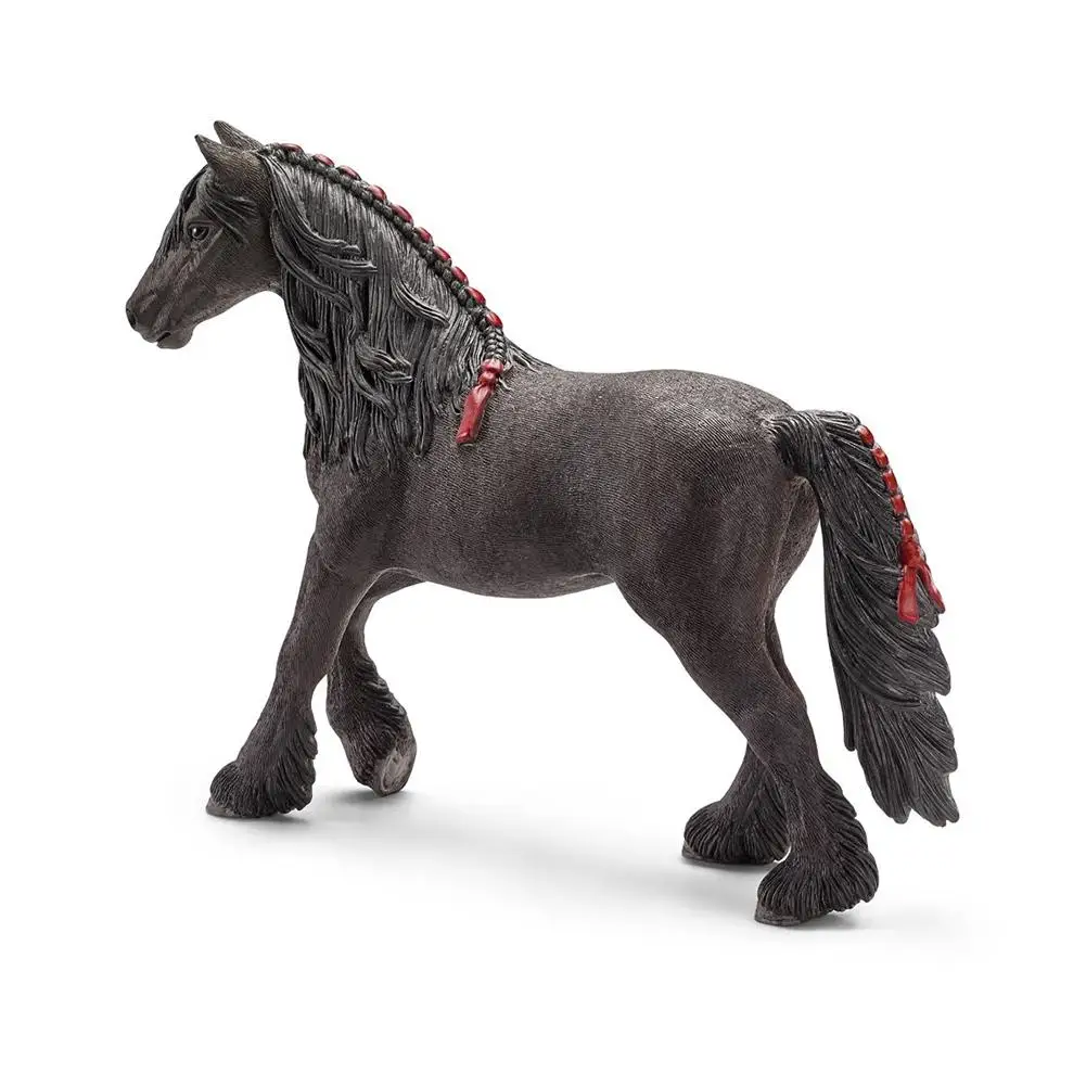 5.5 colių Arklių Modelis Klubas Fryzų Mare Žaislas Veiksmų Skaičius, PVC, Rankomis Dažyti juoda arkliai Žaislai Vaikams
