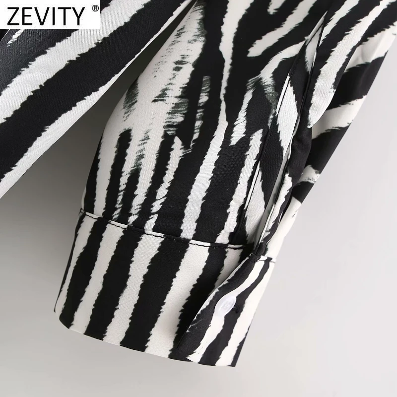 Zevity 2021 Naujas Moterų Derliaus Leopard Kaklaraištis Dažų, Spausdinimo Atsitiktinis Smock Palaidinė Moteriška Vienos Kišenės Marškiniai, Elegantiškos Blusas Viršūnes LS7612