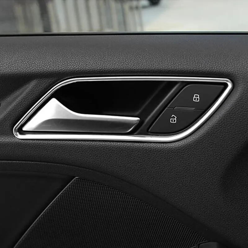 Automobilio Stilius rutulio formos rankena Rėmo Apdaila Rėmo Dangtis Lipdukai Audi A3 8V 2013-2019 Vidaus Durų Rankenų Apdaila Juostelėmis