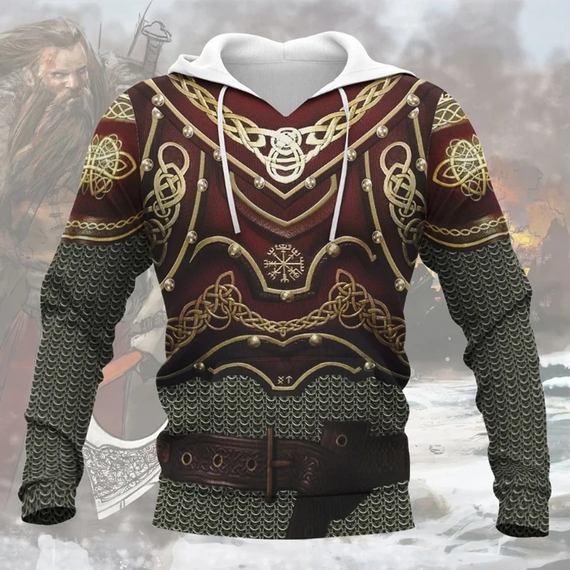 Mystic Vikingų Šarvus 3D Visi Per Atspausdintas Mens hoodies Harajuku Streetwear Mados Hoodie Unisex Rudenį Atsitiktinis Striukė sportiniai Kostiumai