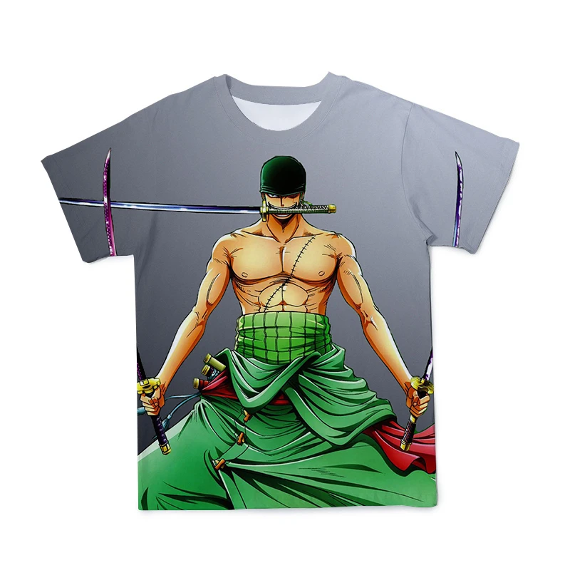 2021 Naujas 3D marškinėliai Vaikams Vasarą Vienas Gabalas Japonų Anime Zorro Vaikų T-Shirt Apvalus Kaklas Trumpas Rankovėmis Mados Atsitiktinis Viršų