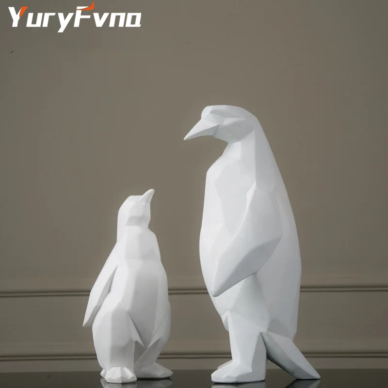 YuryFvna Šiaurės Pingvinas Dervos Papuošalai Amatų Paprastas Home Office Kūrybos Skulptūros, Geometriniai Statula Gyvūnų Pingvinas Dekoras
