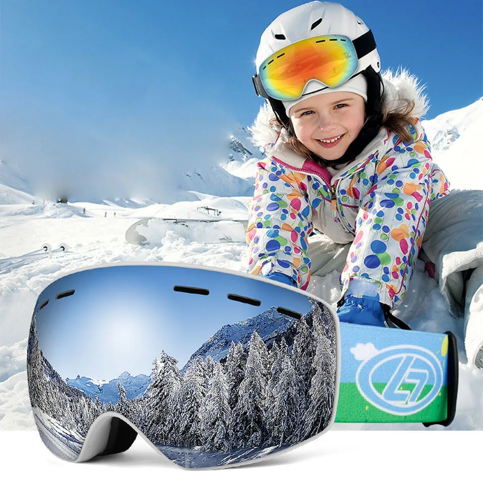Vaikas Slidinėjimo Akiniai UV400 anti-rūko slidinėjimo kaukę, akinius, Dukart Sluoksnių Slidinėjimas Sniego Snieglentės Akiniai Vaikų Vaikai Mergina 4-16 Metų