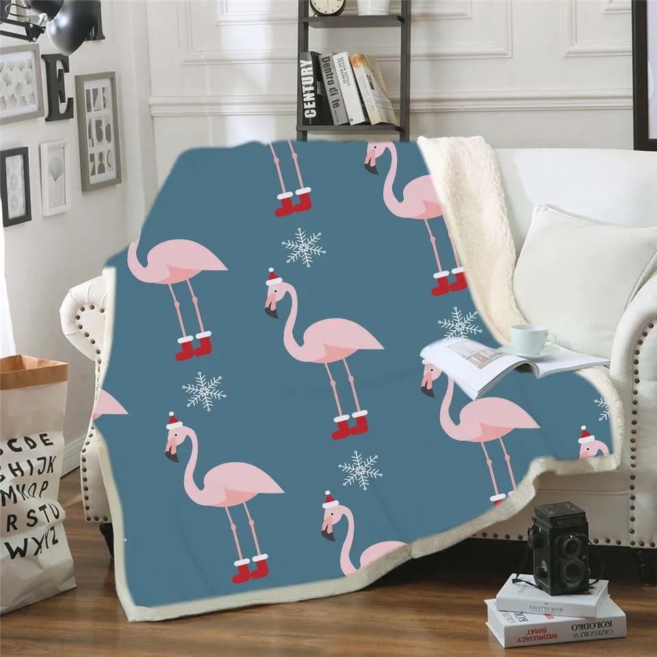 Flamingo Sherpa Antklodė Namuose Dalykų Spausdinti oro kondicionierius antklodė Pliušinis Mesti Antklodę Fuzzy Minkšta Antklodė Mikropluošto B1063