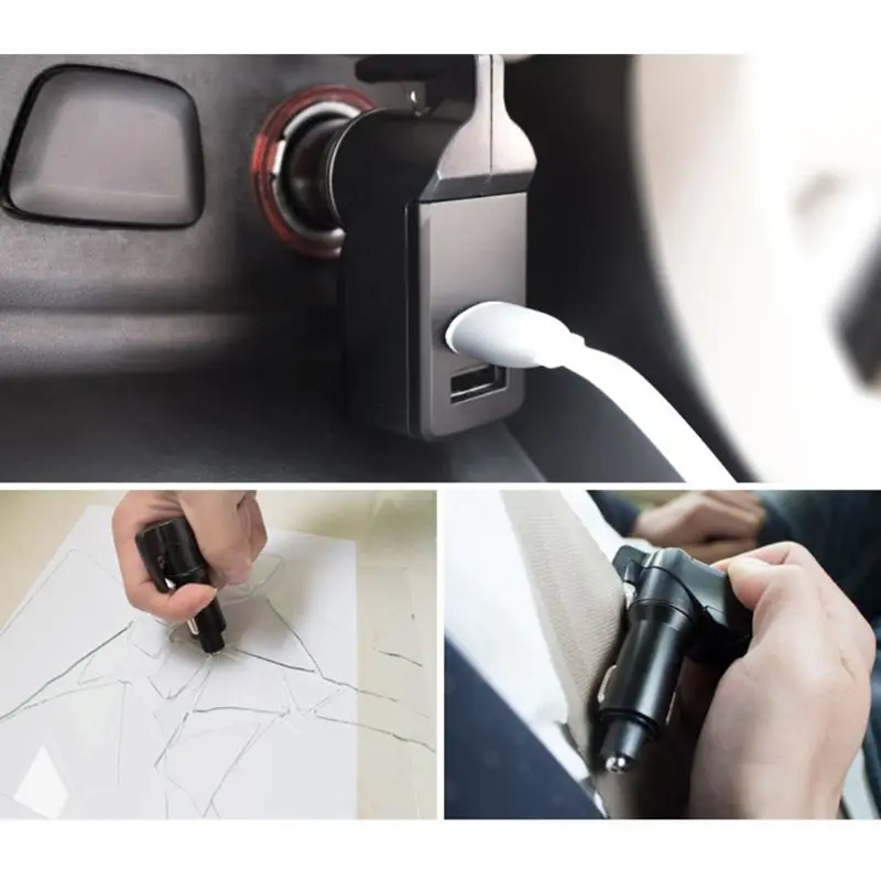 3 1. Automobilinis USB Pagalbos Įrankio Langą Braker saugos Diržų Cutter USB Chager Prietaiso 270E