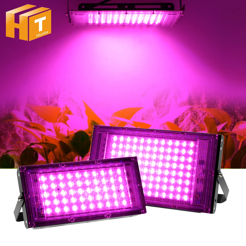 LED Grow Light AC220V 50W 100W LED Full spectrum LED Prožektorius Fito Lempa Augalų Augimo Apšvietimas, Gėlių Sodinukai, Augalų