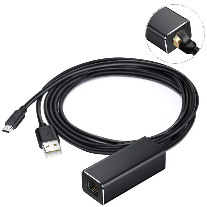 Mini 10/100mbps RJ45 Tinklo TV Stick Adapteris Gaisro Micro USB TV Stick Ethernet Adapteris Chromecast Skirta 