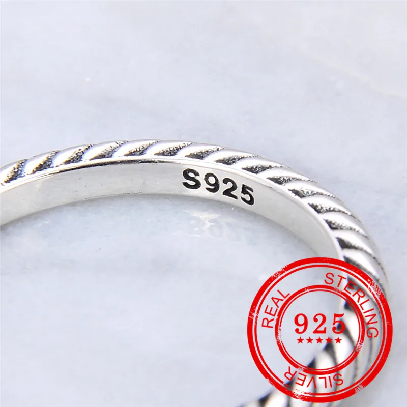 Korėjos versija, gryno sidabro 925 žiedo sriegis retro žiedas moteris vestuvių dovana šaliai sidabro 925 papuošalai, aksesuarai