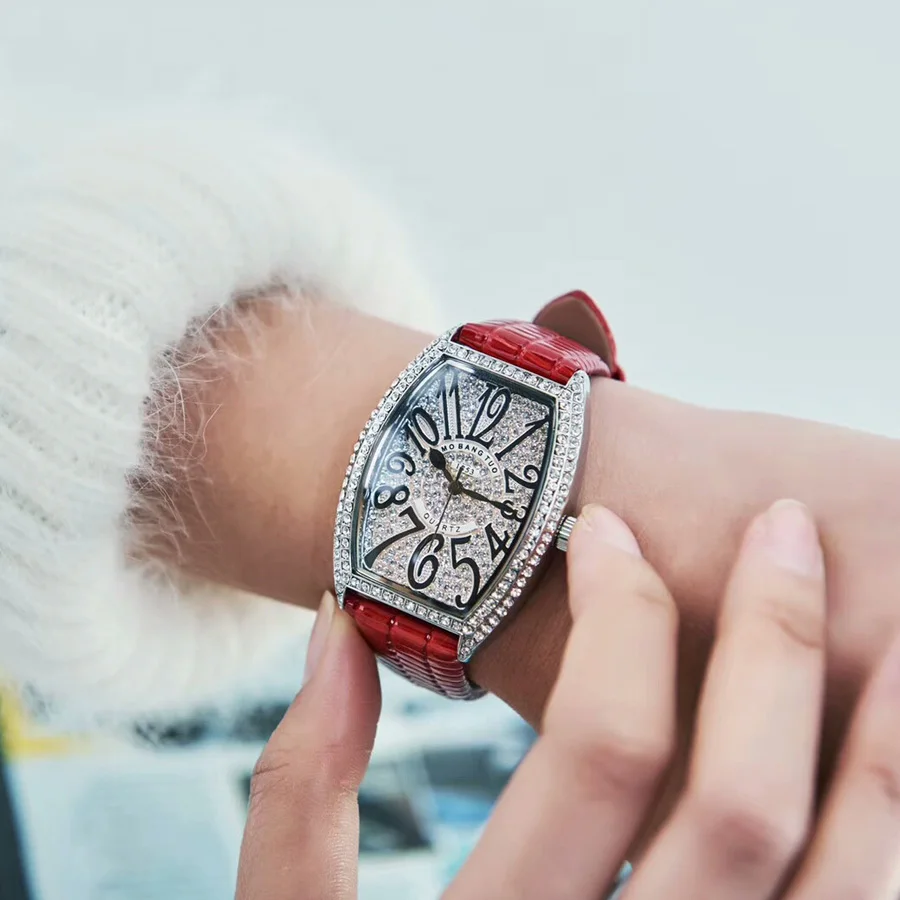 Mados Bagažinės Žiūrėti Moterų Top Brand Prabangos Žiūrėti Visiškai Diamond Moterų Laikrodžiai Kvarcas, kalnų krištolas Žiūrėti relojes para mujer M020