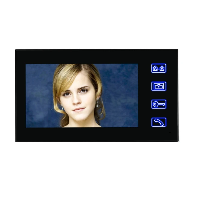 Mountainone Handfree Doorphone Video Pasikalbėjimo Komplektas, 7 colių ekranas Veido Atpažinimo pirštų Atspaudų 92° Peržiūrėti kampo Doorbell sistemos