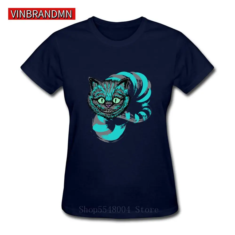 Šaiposi kaip Cheshire Cat T-shirt Moterims, Vasaros Viršūnes Tee Kawaii Gyvūnų Marškinėliai Moteris, O-Kaklo trumpomis Rankovėmis Mados Ponios Marškinėlius