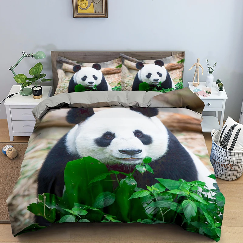Panda Patalynės Komplektas, 3D Atspausdintas Gyvūnų Antklode Padengti Twin Visą Karalienė, Karalius du kartus JK Supking Dydžių Patalynė Užvalkalas 2/3Pcs
