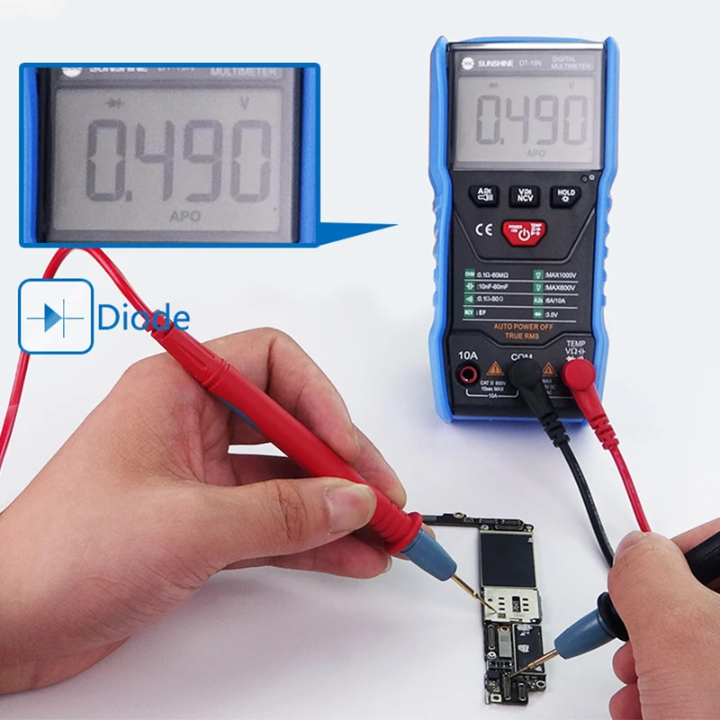 Mini Skaitmeninis Multimetras Mobiliųjų Telefonų Remontas AC DC Ammeter Voltmeter Atsparumas Temperatūrai matuoti Ohm Bandymu Įrankį, su Šviesos