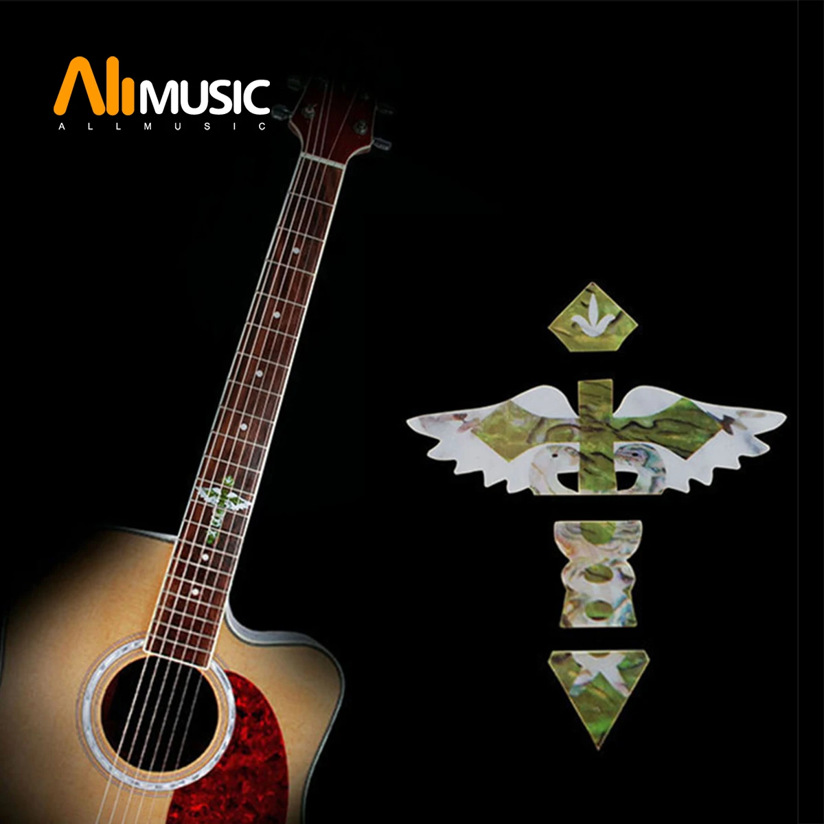 Kryžiaus Angelas Imitacija Abalone Fretboard Lipdukai Gitaros Kaklo Apdaila Lipdukai Fretboard Lipdukai Elektros Akustinių Guitarra Nervintis