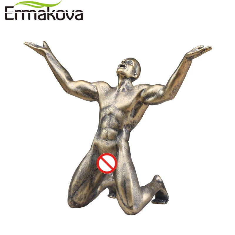 ERMAKOVA Dervos Siautėjantis Vyras Statula atsiklaupus Vyras Skulptūra Retro Amatų Skulptūra Namų Biuro Kambarį Apdaila