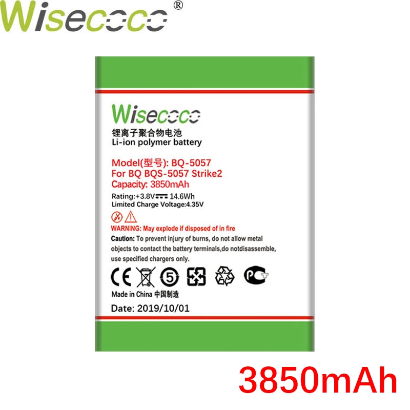 Wisecoco BQS5057 3850mAh Naujai Pagaminti Bateriją BQ BQs 5057 BQS-5057-STRIKE, 2 Telefono Baterijos Pakeitimas + Sekimo Numerį