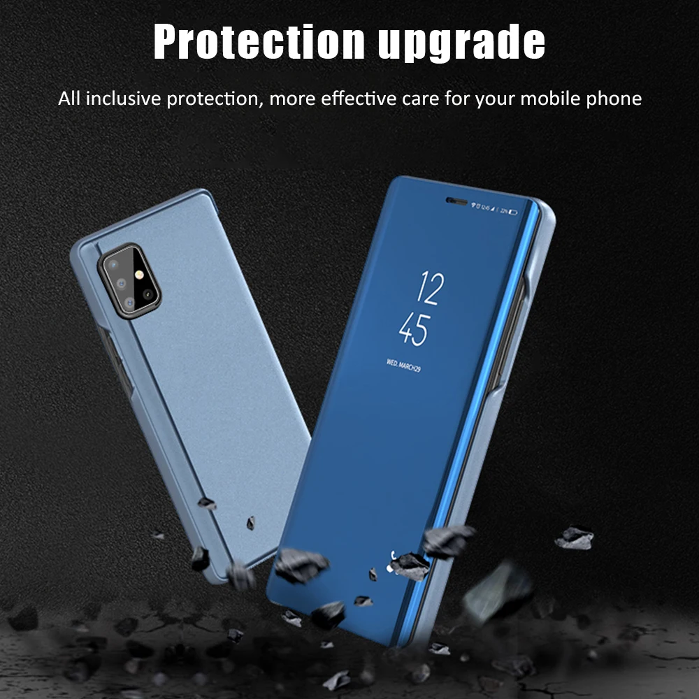 Smart Veidrodis, Flip Case For Samsung Galaxy A51 SM-A515F A71 SM-A715F Stovėti Galinį Dangtelį Atveju, Samsung galaxy a51 a71 coque 
