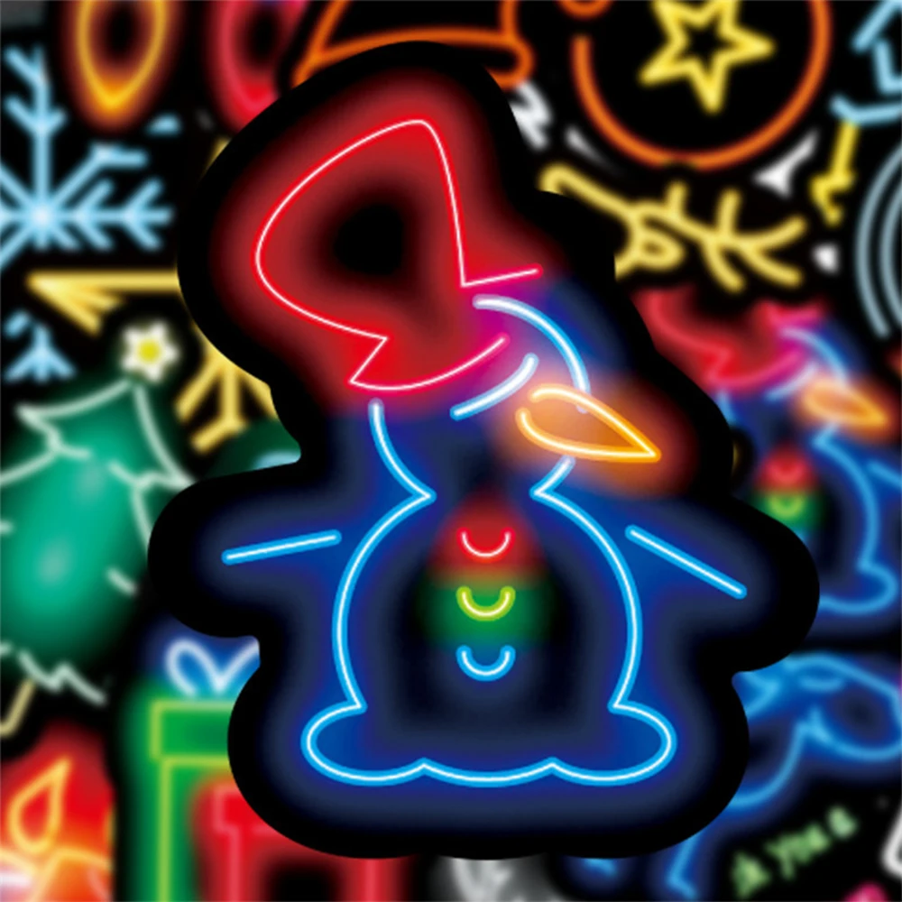 50pcs Neoninės Šviesos Kalėdų Grafiti užrašų knygelė Lipdukai Dviračio Motociklo Šalmas Automobilinis Nešiojamas Vandeniui atsparus Lipdukas Amatų Reikmenys