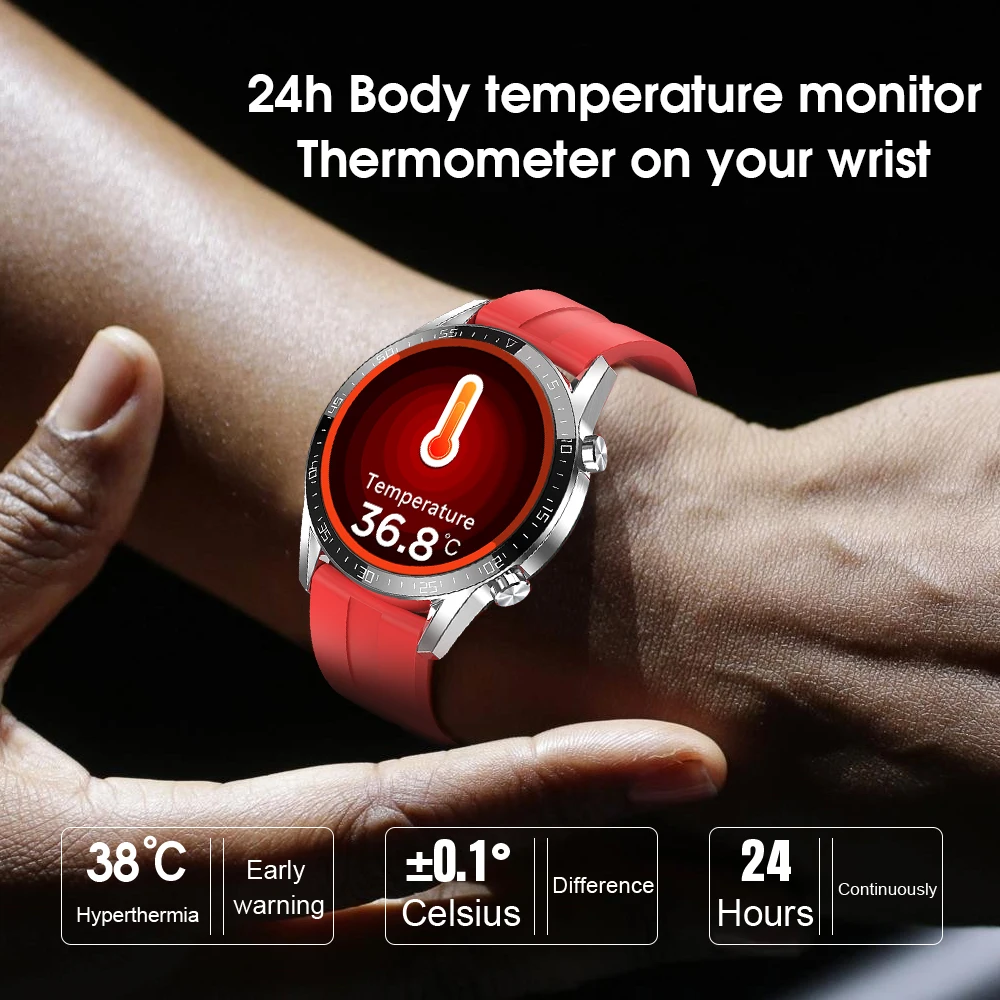 7day Super veikiant Budėjimo režimu Smart Watch Vyrams 24 Valandų nepertraukiamas Temperatūros Stebėti IP68 EKG PPG BP Širdies ritmo Fitness Tracker Smartwatch