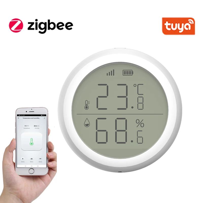 Tuya ZigBee Smart Home Temperatūros Ir Drėgmės Jutiklių Su LED Ekranas, Veikia Su 