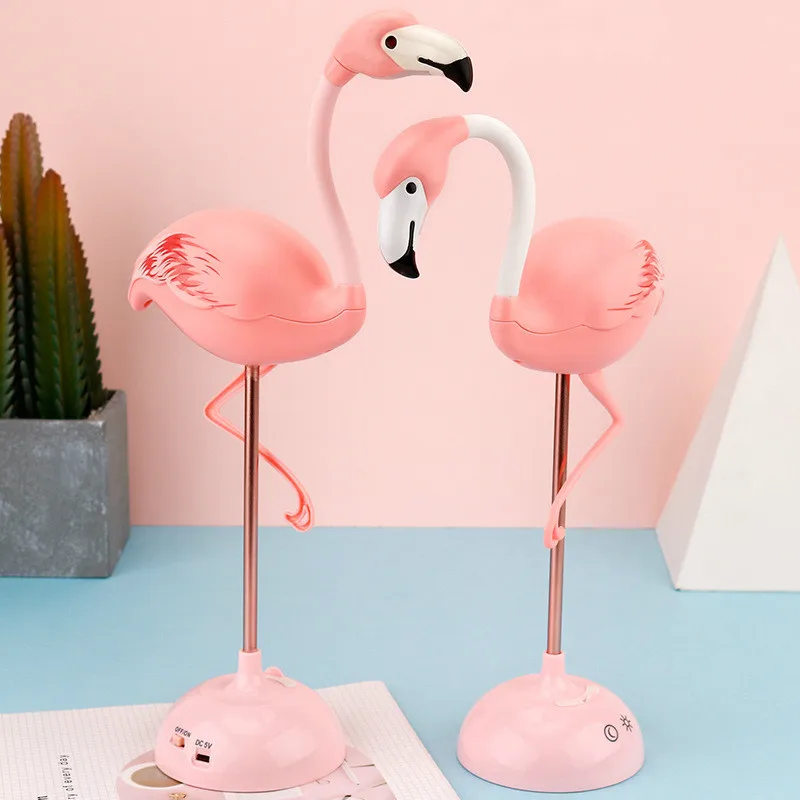 LED Flamingo Naktinis Apšvietimas Vaikų Skaitymo Touch Stalo Lempa Dekoro Gyvenimo Kambario, Miegamasis USB Krovimo Lemputė Animacinių filmų Lampara