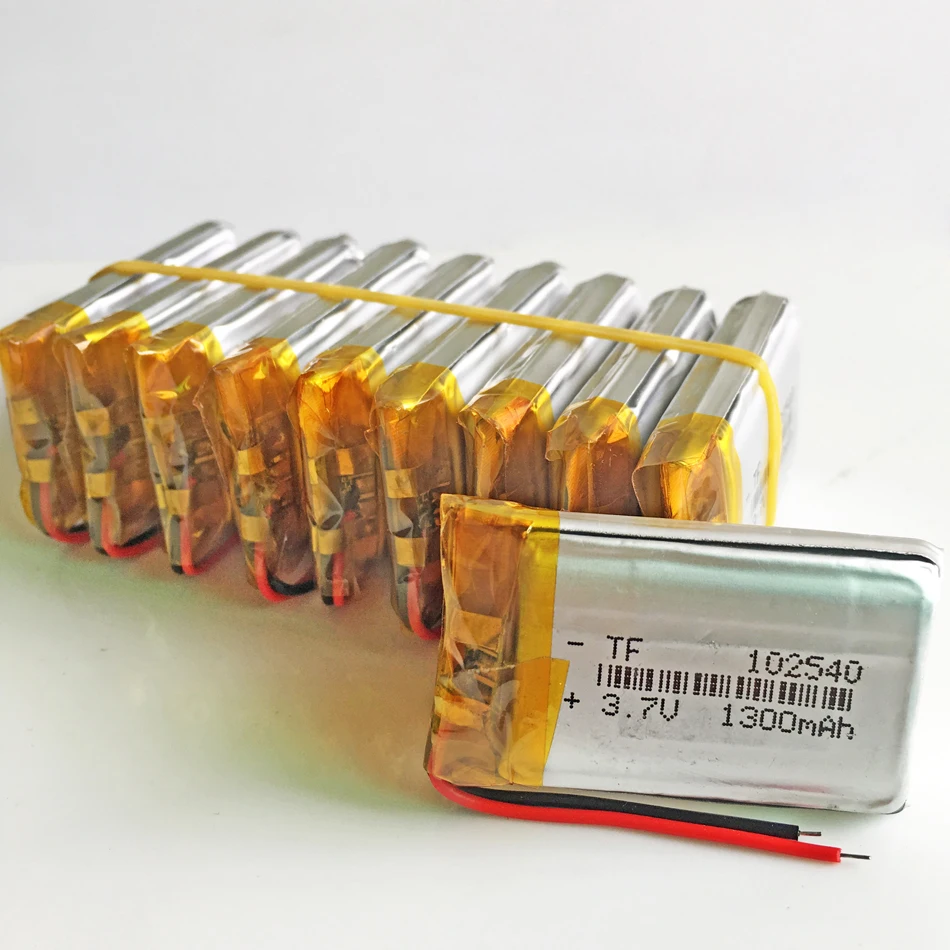 10vnt 3.7 V, 1300mAh Li-Polimero Li-ion Baterija 102540 mp3 mp4 mp5 DVR GPS PDA Įrankiai LED Ligts Lempos 982438 102541