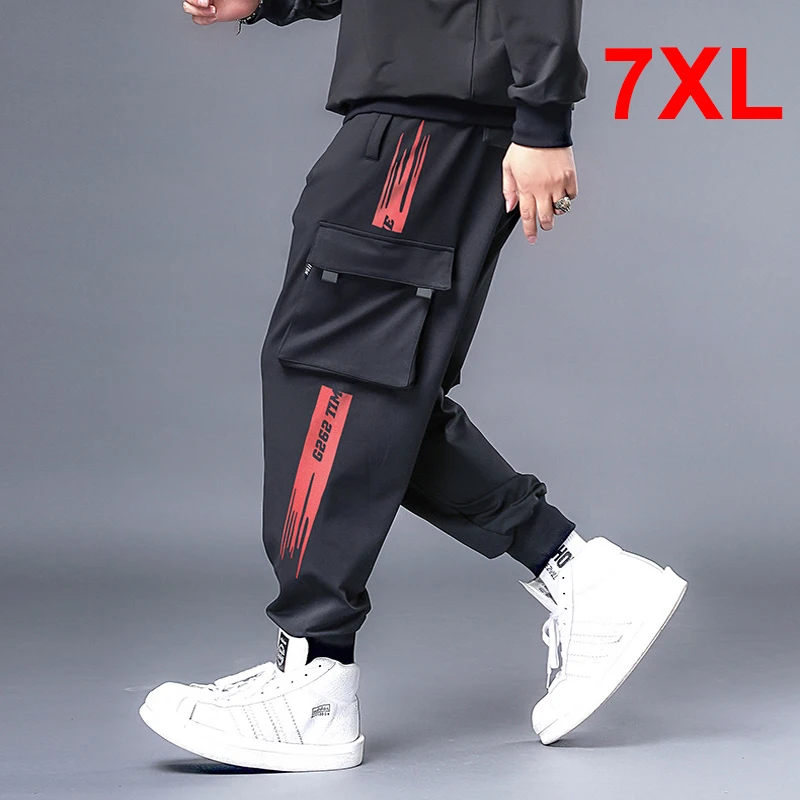 Didelis Dydis 7XL Hip-Hop Streetwear Krovinių Ziajać Vyrų Negabaritinių Kelnes Sweatpants Vyrų Jogger Atsitiktinis Mados Kelnės Plius Szie HX527