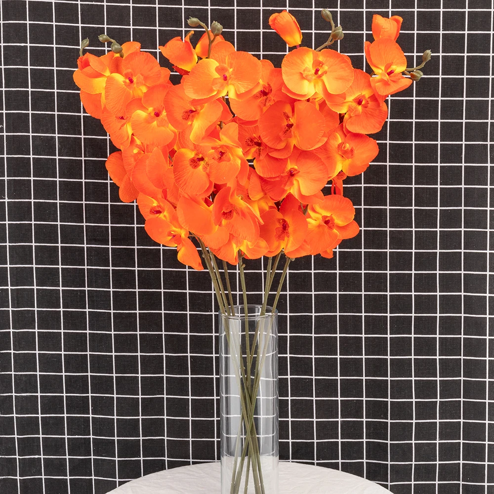 3 VNT Dirbtinės Gėlės Šilko Orchidėja Drugelis Netikrą Kandys, Augalus, Namų Puošybai naudojami kaip papuošalai, Vestuvių Gėlių Filialas, 4cm/1.58 į