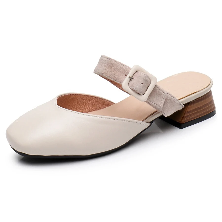 Moterims, natūralios Odos vasarą butas Sandalai, batai, rankų darbo smėlio spalvos oksfordo šlepetės senovinių Kvadratinių Kojų Britų stiliaus batai 2020 m.