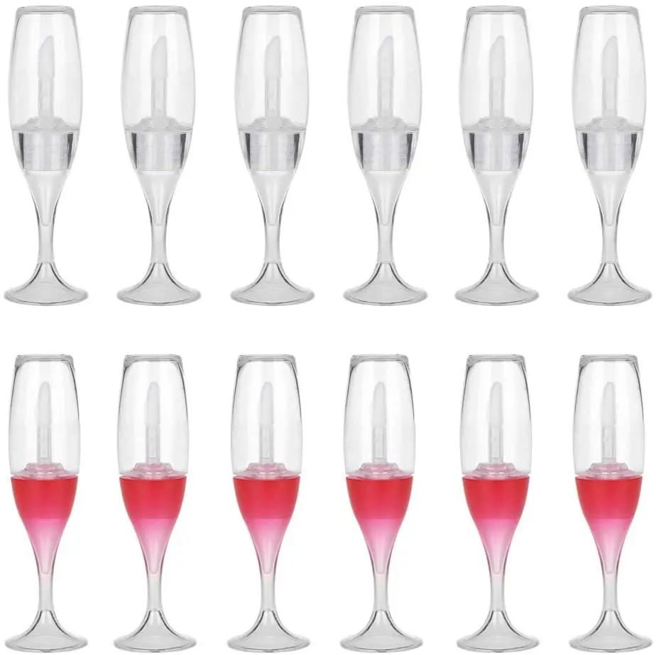 12Pieces 8ML Daugkartiniai Lūpų Blizgesys Konteinerių Vyno Stiklo Formos Lipgloss Vamzdis Lūpų Glazūra Butelio Lūpų Blizgesys Konteineriai, Pakavimo Aišku