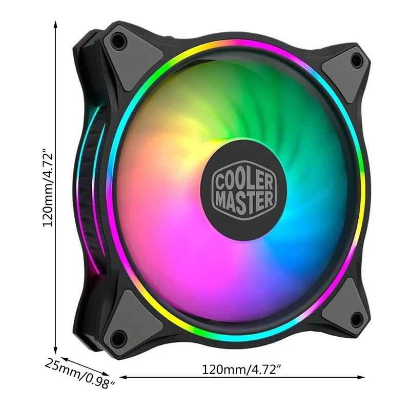 Cooler Master MasterFan MF120 HALO Dual Žiedas Naudojamos RGB, Ventiliatorius PC Kompiuterio Atveju Skysčio Radiatoriaus