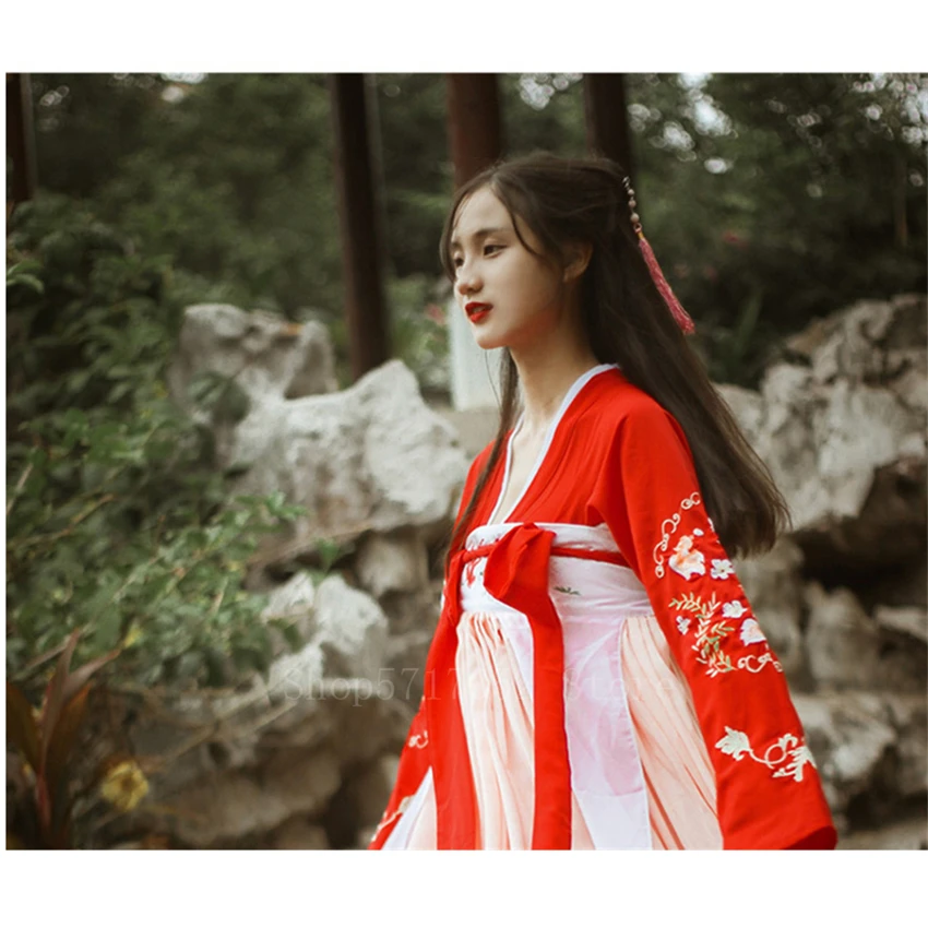 Hanfu Moterų Suknelė, Kostiumas Tradicinės Kinų Liaudies Suknelė Suaugusiųjų Mergina Siuvinėjimo Elegantiškas Pasakų Etape Dėvėti Veiklos Apranga