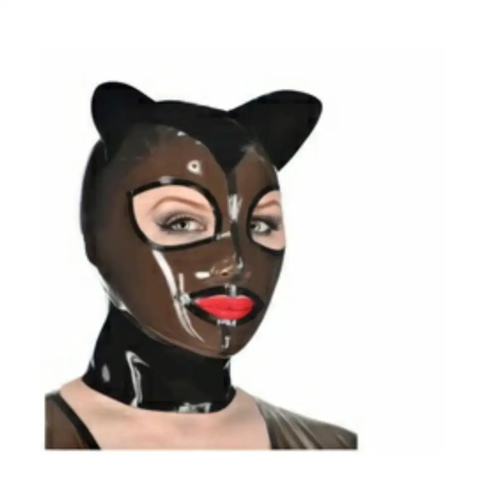 Latekso kostiumais gaubtai kaukės w black užtrauktukas net akis kačių ausys piggy