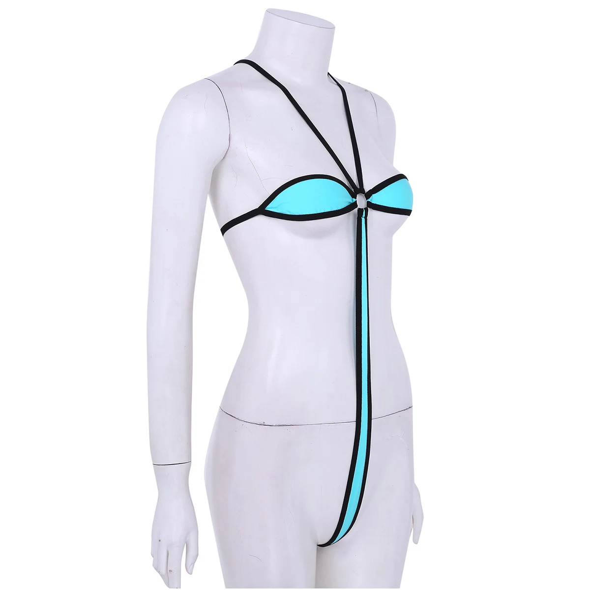 Moterų Vienas gabalas Boysuits Mini Micro Bikini Thong apatinis Trikotažas Apynasrio Kaklo Backless Aukštos Sumažinti Savarankiškai kaklaraištis, maudymosi Kostiumėliai, bikini, moterų maudymosi kostiumėlį
