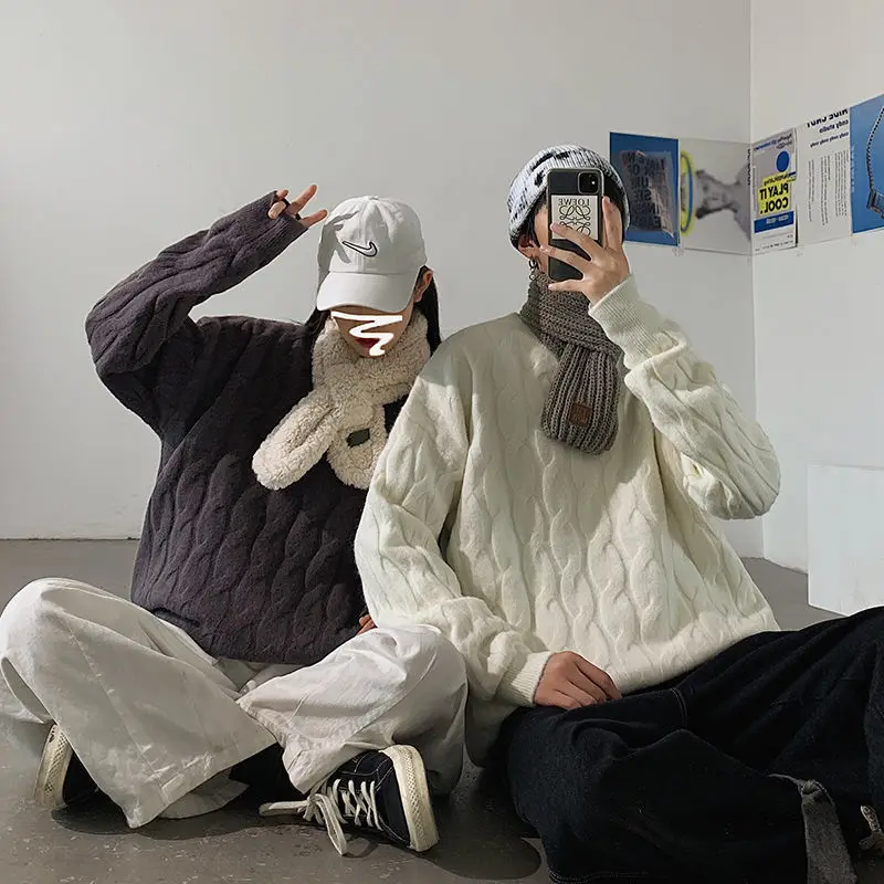Privathinker 2020 M. Žiemos Nauja Pora, Megztiniai Atsitiktinis Korėjos Streetwear Puloveriai Moteris Megztinis Mados Vientisa Spalva Žmogus Drabužiai