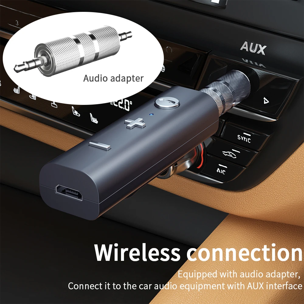 VAORLO Bluetooth 5.0 Imtuvas 3.5 mm Stereo AUX Garso Muzikos Belaidžio ryšio Adapteris Automobilinio Rinkinio Siųstuvas, Garsiakalbis Ausinių