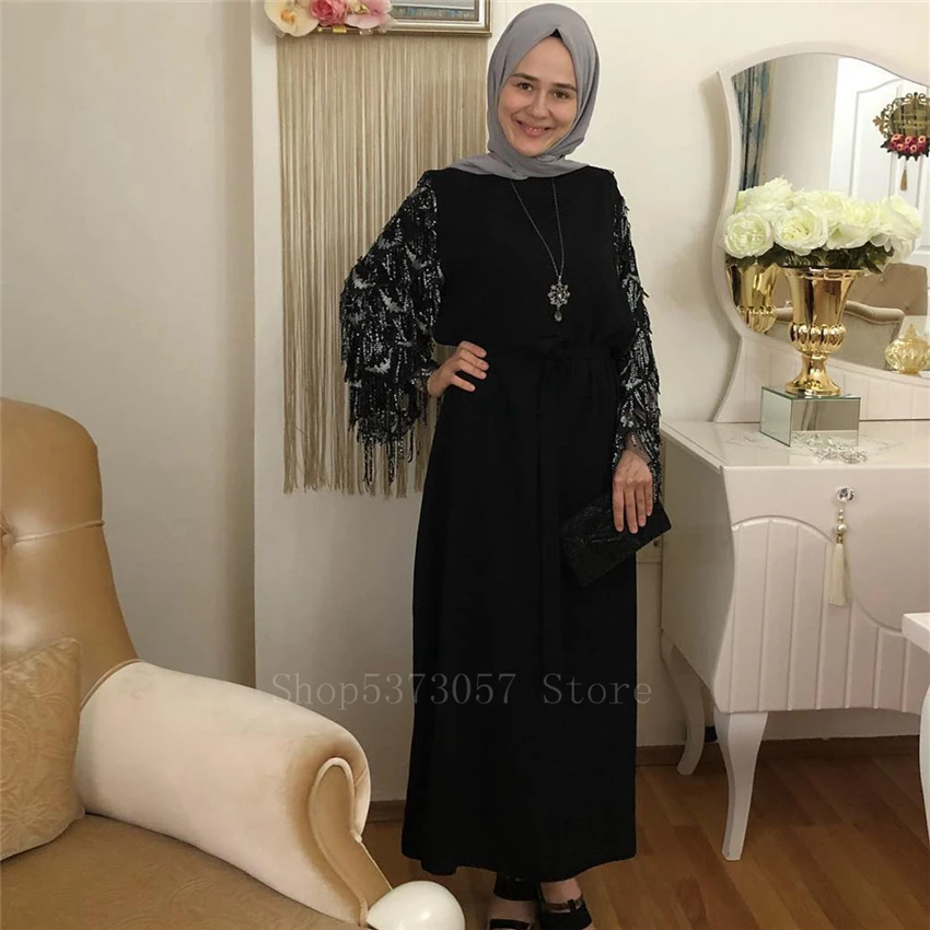 Islamo Tradicinių Drabužių Musulmonų Suknelė Moterims Moterų Mados Blizgančiais Kutas Elegantiškas Dubajus turkijos Abaja Kaftan Skraiste Suknelė