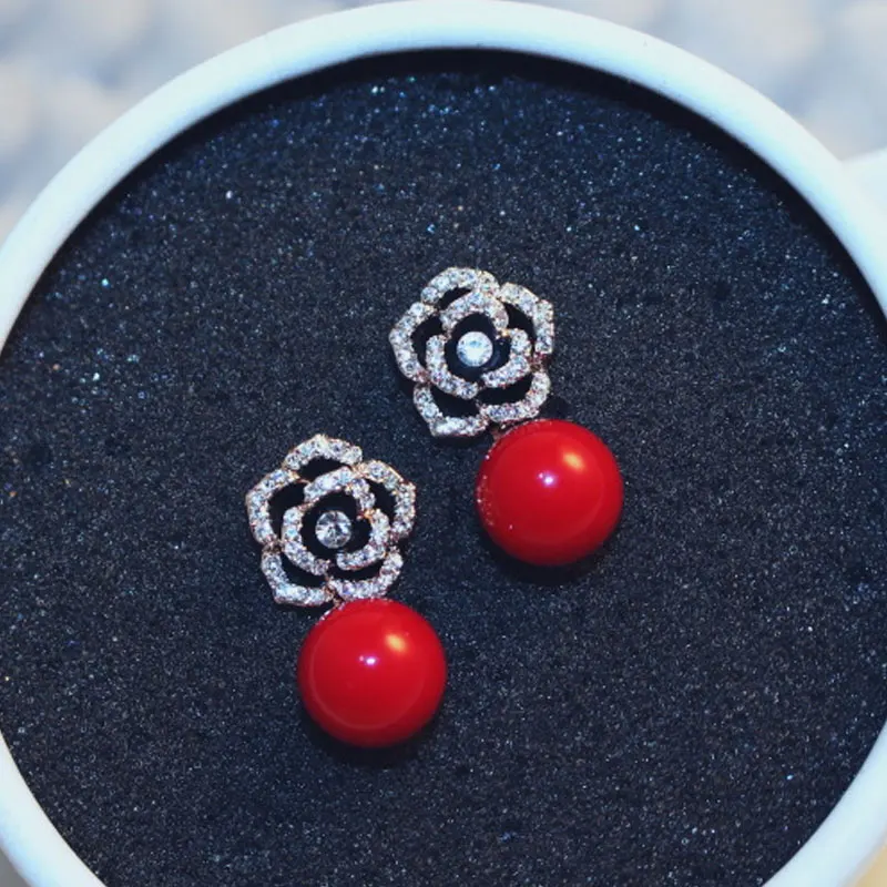 Gėlės Perlai-Prabangos Garsaus Prekės ženklo Boucles d ' oreille Papuošalai, Auskarai Moterims Patinka Auskarai