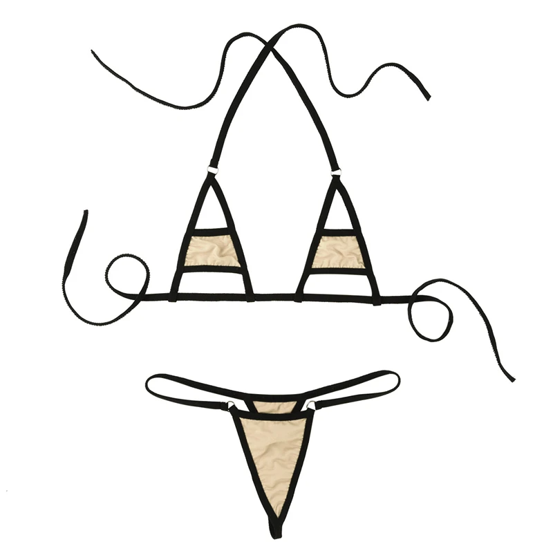 Įvairių Spalvų Matyti Per Mini Micro Bikini Maudymosi kostiumą Moterų Ekstremalių Karšto Seksualus Erotiniai moteriškas apatinis Trikotažas, Apatiniai Nustatyti, Kostiumai, naktiniai drabužiai