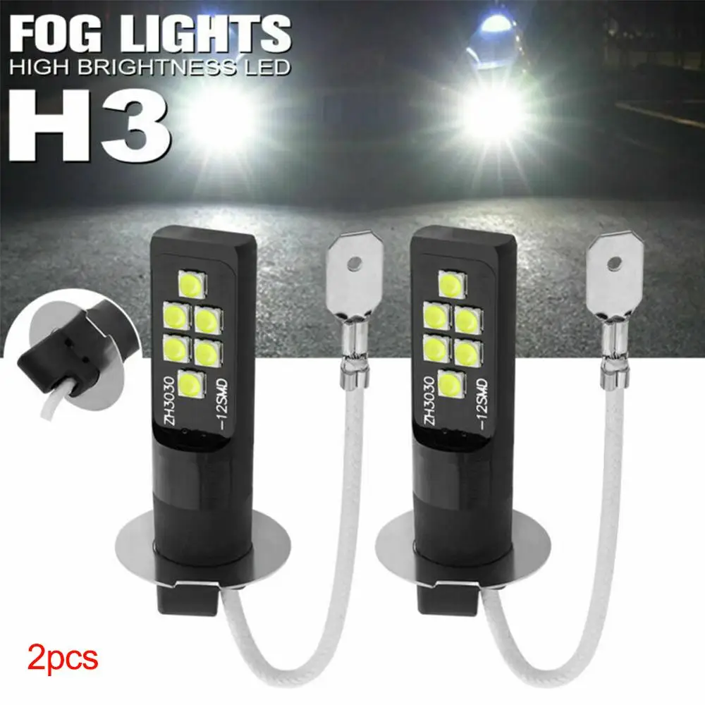 LED Rūko Lemputės, Žibintai H3 Universalus Priešrūkinis Žibintas labai Šviesus 2vnt LED Lemputės Automobilių Šviesos Surinkimo Universaliųjų Automobilių Žibintai priešrūkinis žibintas