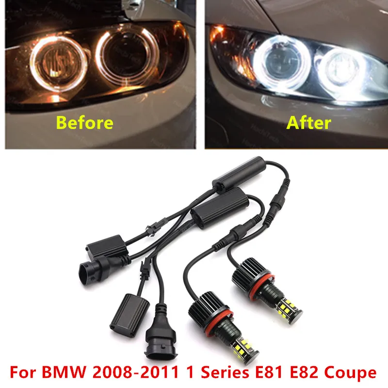 BMW 2008-2011 m. 1 Serijos, E81 E82 Coupe 240W Baltos spalvos Itin Ryškios Nemokamai Klaida 6000K LED Lemputė h8 / h11 LED Angel Eyes Marker