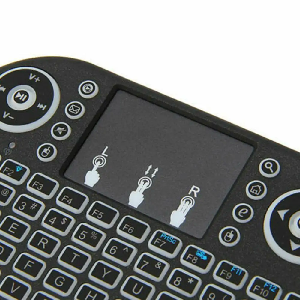 Mini Wireless Touchpad Klaviatūra i8 7 Spalvų Apšvietimu 2,4 GHz Pelė Google Android TV Box Mini KOMPIUTERIS Nešiojamas