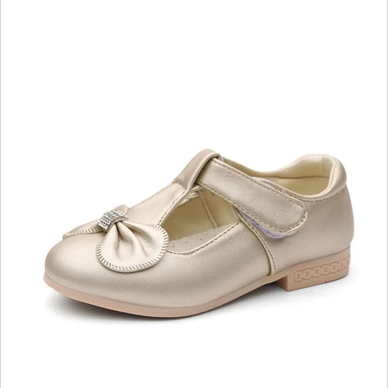 Pavasarį ir autumn2020 oda merginos princesė batai vaikams bowknot nauji maži balti bateliai