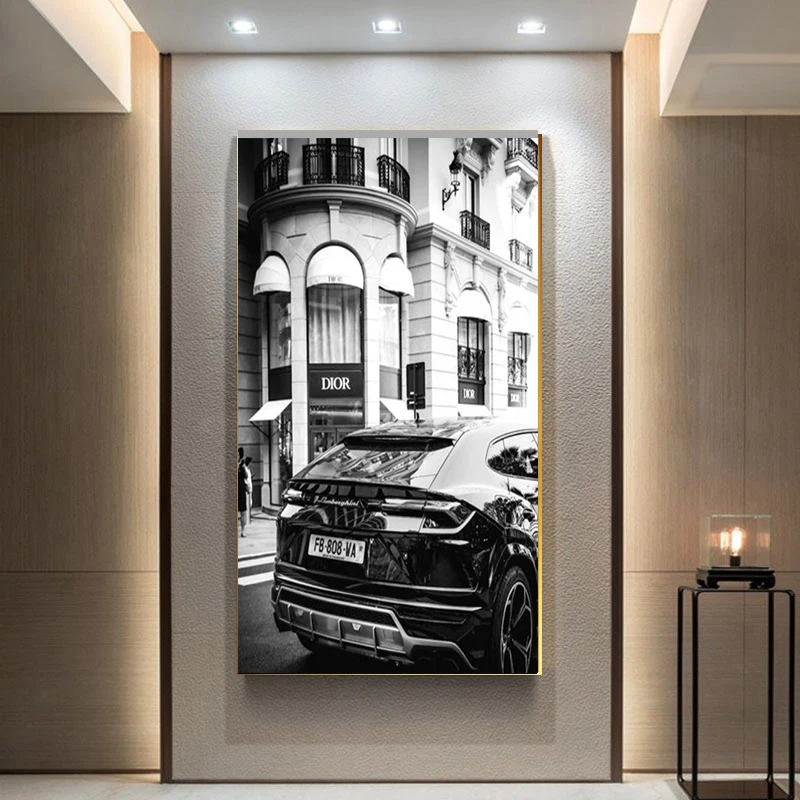 Europos Stiliaus Freskos Gražus Retro Automobilių Modernių Namų Apdailos Dažymo Frameless Vandeniui Rašalo Spausdinimo Drobės Office Plakatas