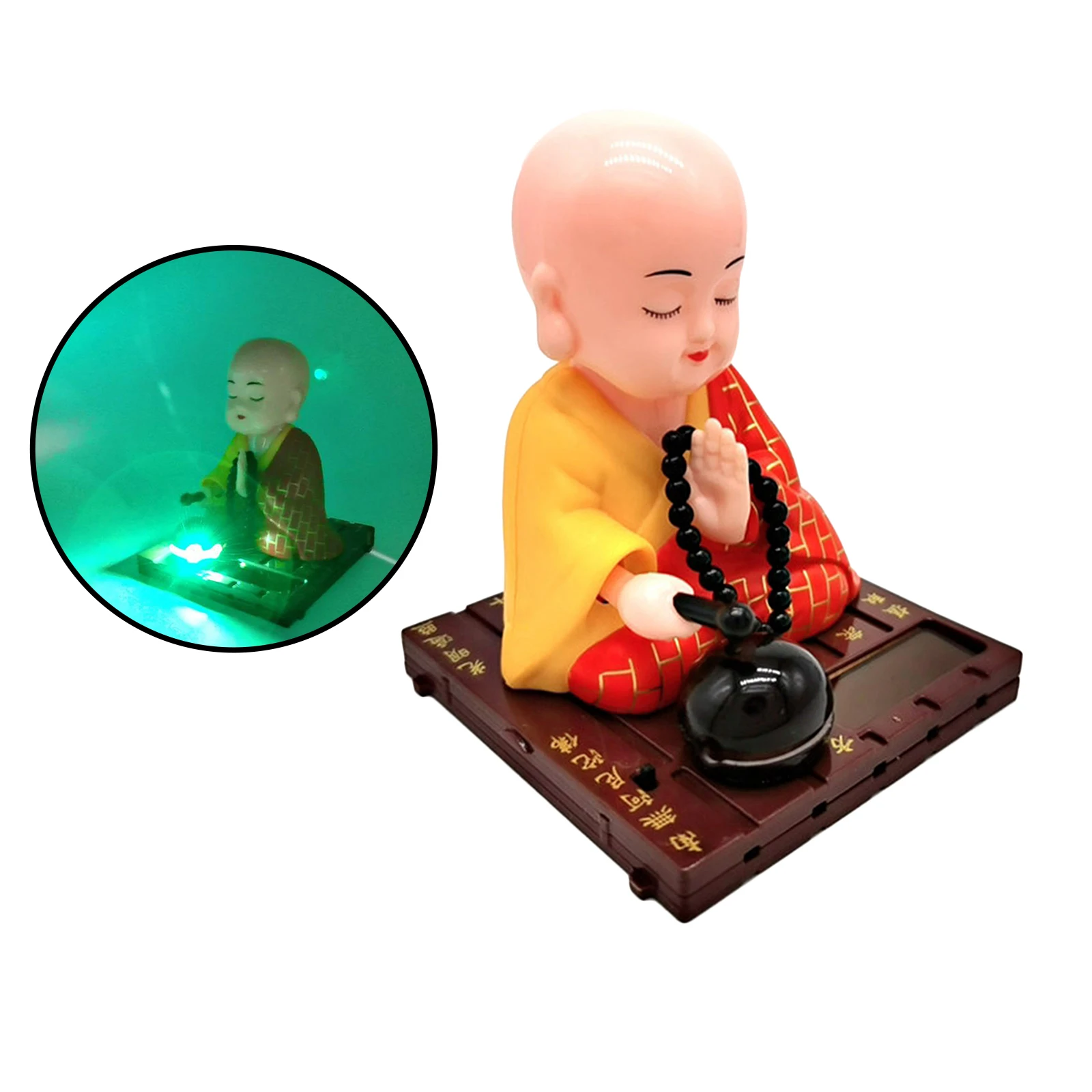 Saulės Energija Šokių Žaislas Budistų Vienuolis, Linksinčią Galvą Žaislas, Automobilių Apdailos Geltona
